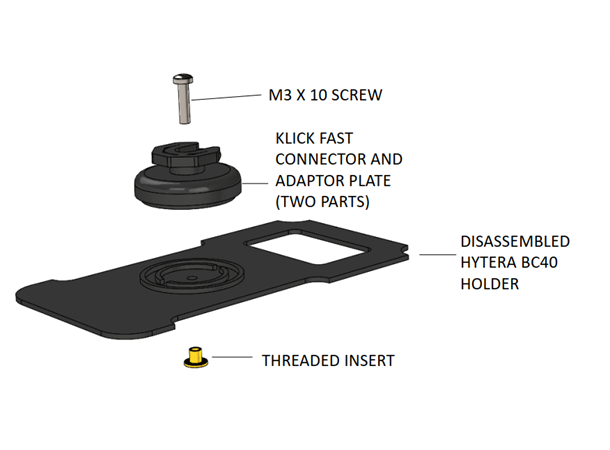 Klickfast stud for Hytera VM780 Passer til Hytera VM780