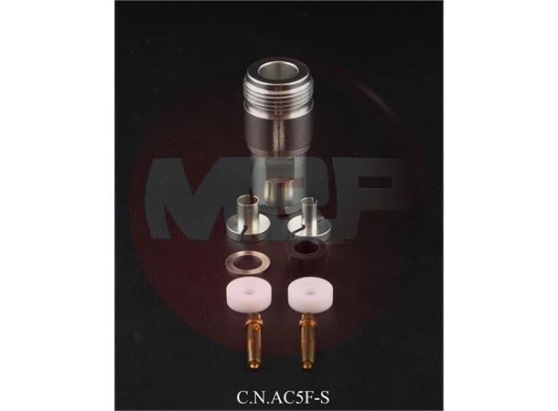 M&P N for AB5 FEMALE solder For any 5mm (.197")/5,4mm (.212") cables