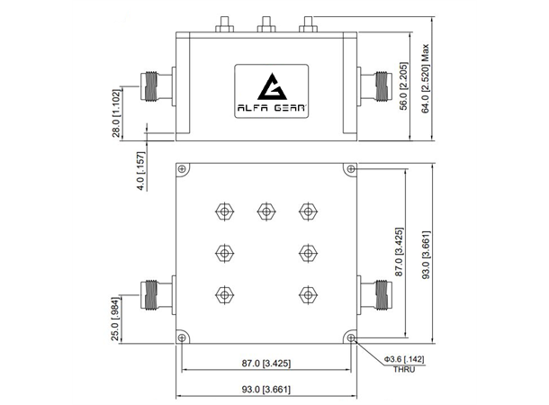 AlfaGear RF bandpass filter 400-470 MHz, 100 watt, SMA-female