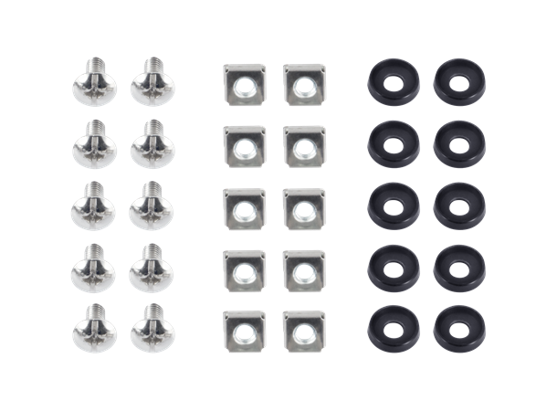 M6 skruesats med plastbrikker 10-pakk