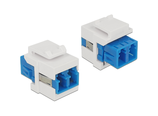 Keystone modul LC Duplex Hunn-hunn, Single-mode, hvit/blå