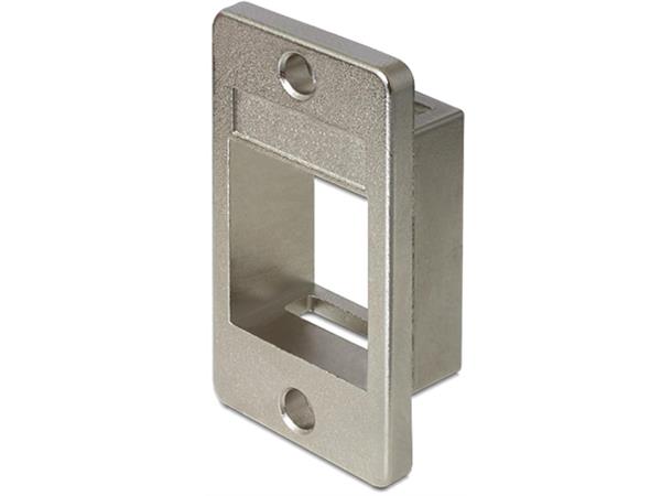 Keystone modulholder, metall For montering i kabinett, sølv