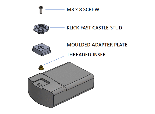 Klickfast stud for Hytera VM5xx Passer til Hytera VM550, VM550D, VM580D