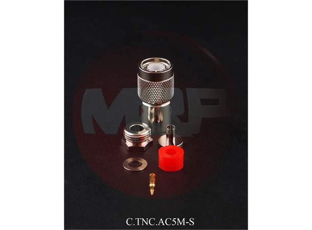 M&P TNC for AB5 MALE solder For any 5mm (.197")/5,4mm (.212") cables
