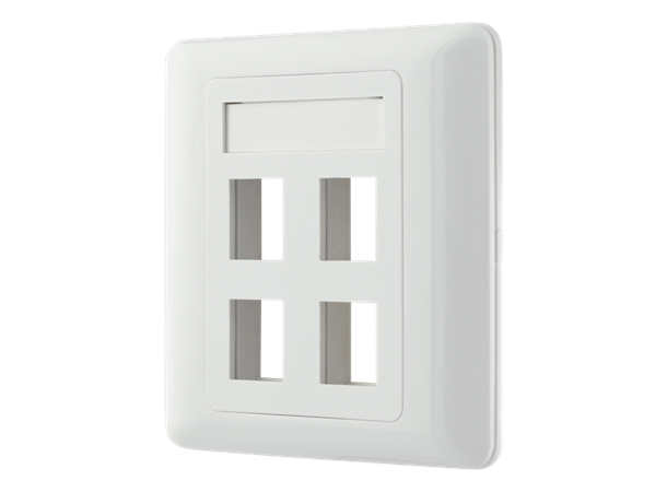 Flush mount for Keystone 4 ports, white