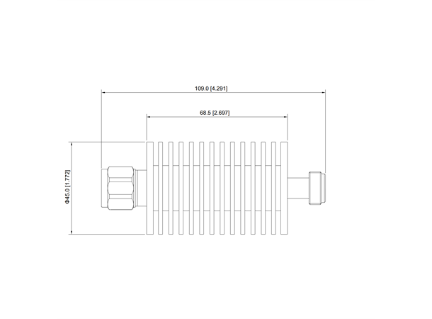 AlfaGear RF attenuator DC-3GHz 25W-10dB, N