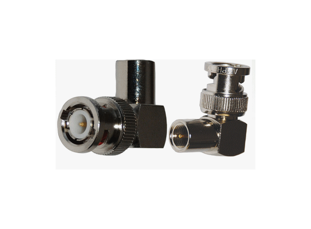 Scan RF adapter FME-m til BNC-m vinkel 50 OHM