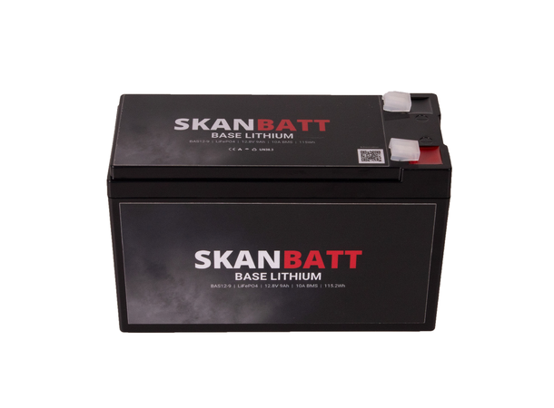 SKANBATT Base Lithium - 12V 9Ah 10A BMS 150x65x95mm