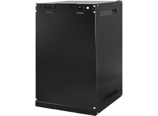 Toten rackskap 10" 9U sort For veggmontering