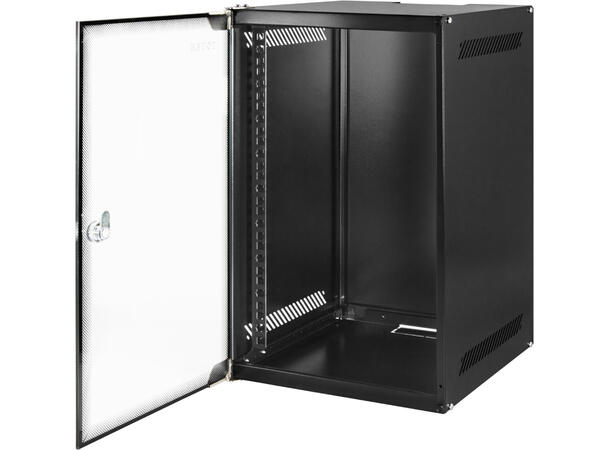 Toten rackskap 10" 9U sort For veggmontering