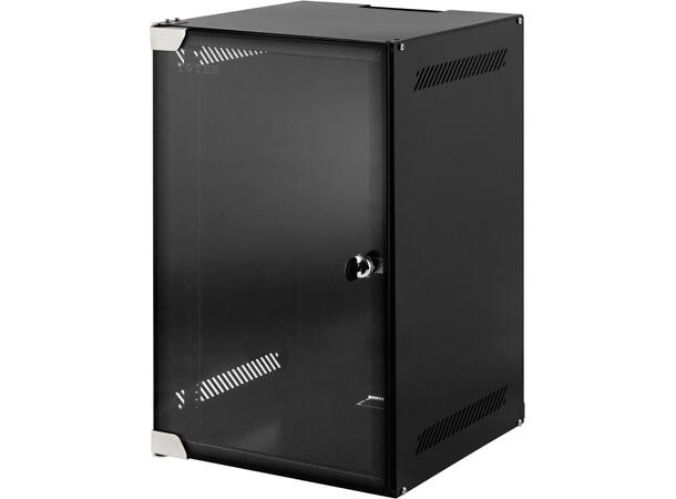 Toten rackskap 10" 9U sort For veggmontering